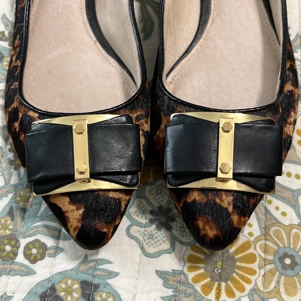 Louise et‎ Cie Bromley Genuine Cow Hair Animal Print Bow Flats Size 8.5 - Picture 2 of 10